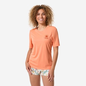 Top UV surfingowy damski Decathlon Malou Shellrise krótki rękaw
