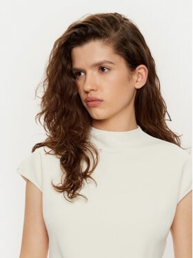 Calvin Klein Sukienka codzienna Heavy Crepe Ss Bodycon Dress K20K208091 Biały Slim Fit