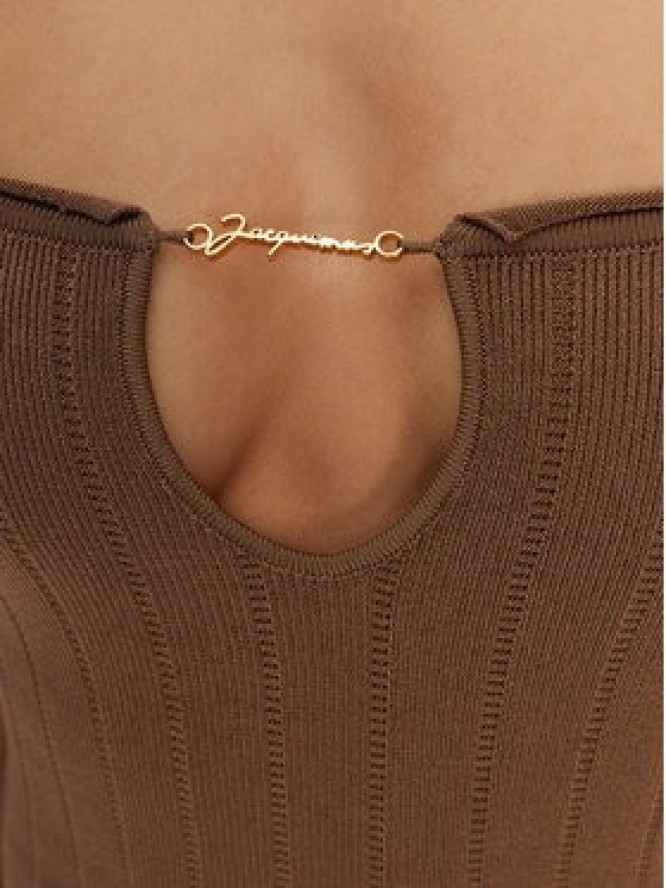 JACQUEMUS Sukienka dzianinowa 24E241KN358-2355 Brązowy Regular Fit