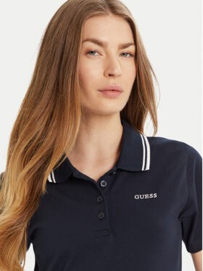 Guess Polo V5GP06 KCOK1 Granatowy Slim Fit