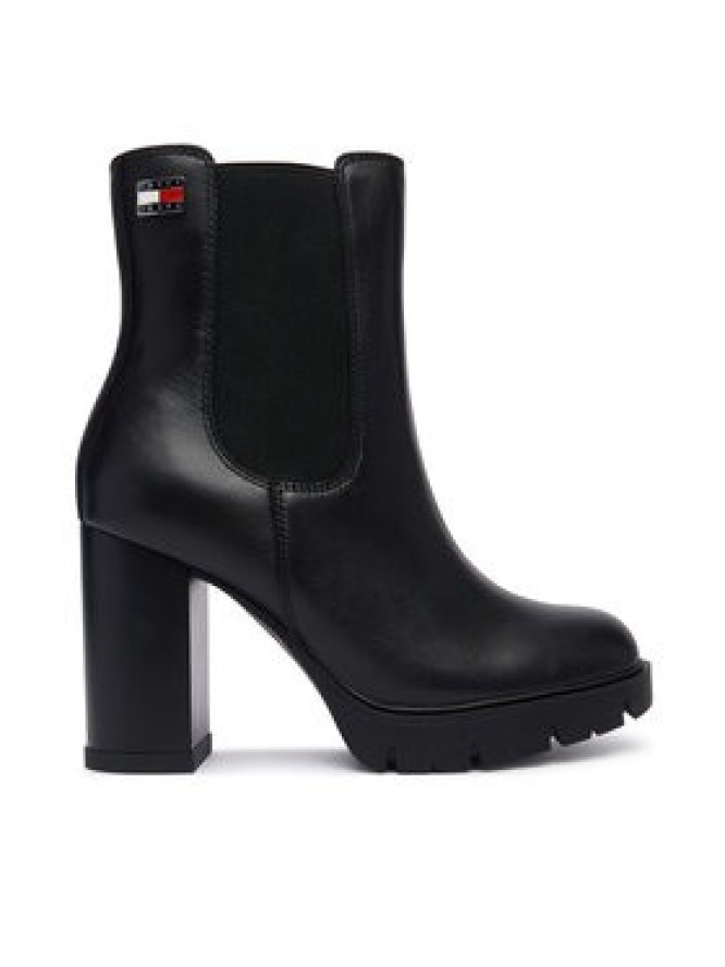 Tommy Jeans Botki Tjw Chelsea High Heel Boots EN0EN03112 Czarny