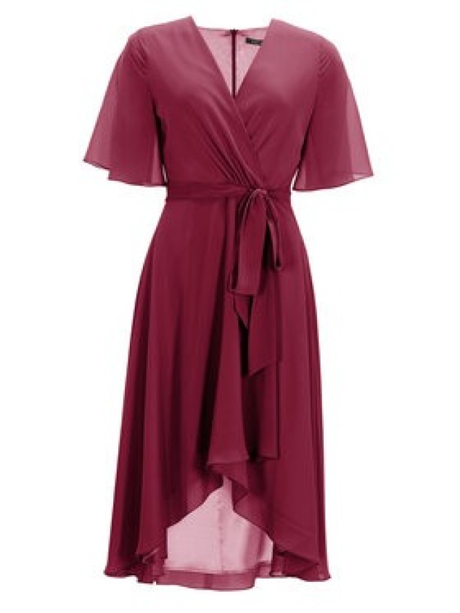 Swing Sukienka koktajlowa 5AI10200 Bordowy Regular Fit