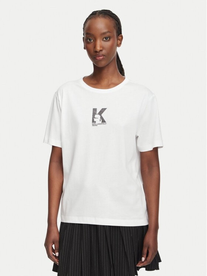 Karl Lagerfeld Jeans T-Shirt B3W17018 Biały Regular Fit