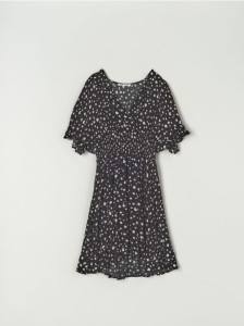 Sukienka mini ze wzorem - czarny