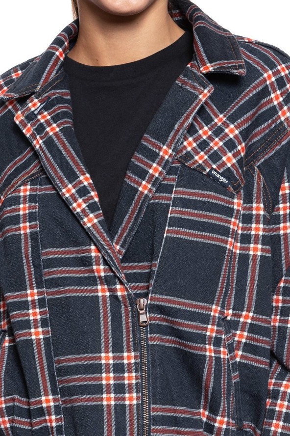 DAMSKA KURTKA JEANSOWA WRANGLER 80´S JACKET INDIGO CHECK W404WZ89M 112128697
