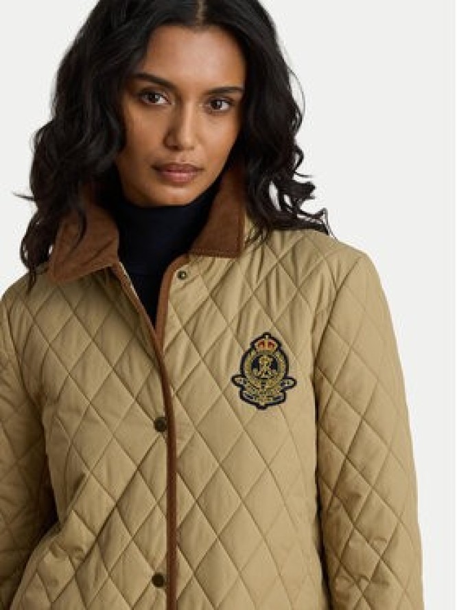 LAUREN RALPH LAUREN Kurtka przejściowa Crested 3/4 Quilt 297P18059002 Beżowy Regular Fit