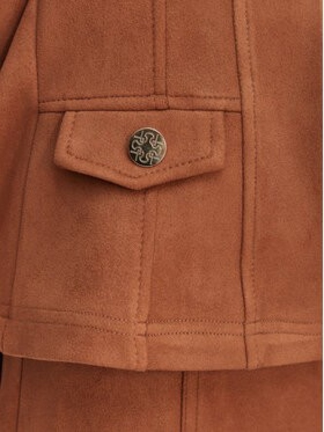 Rinascimento Kurtka z imitacji skóry CFC0127914003 Brązowy Slim Fit