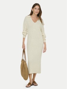 ONLY Sukienka dzianinowa Tessa 15353117 Beżowy Regular Fit