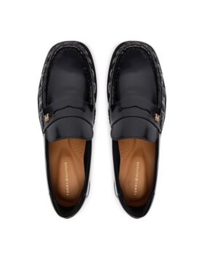 Tommy Hilfiger Loafersy Square Toe Abrasivato FW0FW08825 Czarny