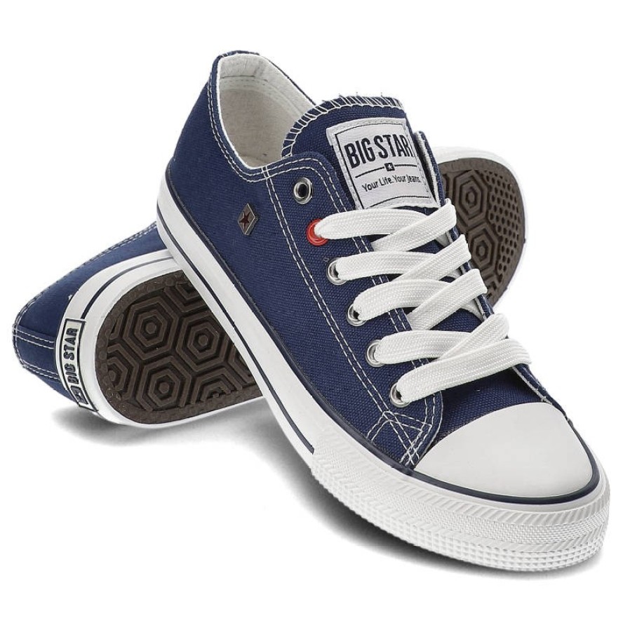 Granatowe Trampki Big Star Damskie Modne Obuwie