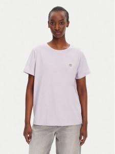 TWINSET T-Shirt 251TT2040 Fioletowy Regular Fit