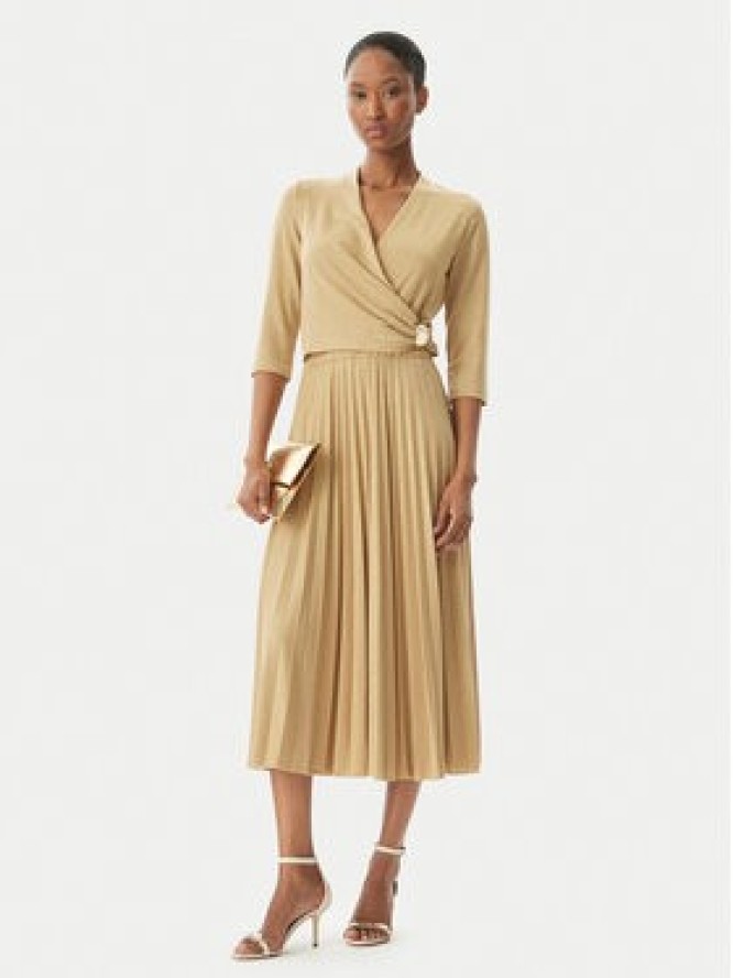 Rinascimento Sukienka koktajlowa CFC0122980003 Złoty Regular Fit