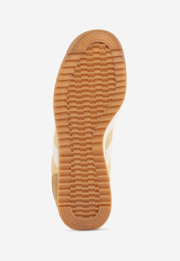 Żółte Sneakersy z Dwoma Paskami Evilirea