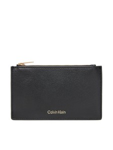 Calvin Klein Portfel Foil Logo Top Zip Cardcase LV04F1090G Czarny