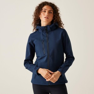 Damska 3-warstwowa kurtka softshell z kapturem Venturer z nadrukiem