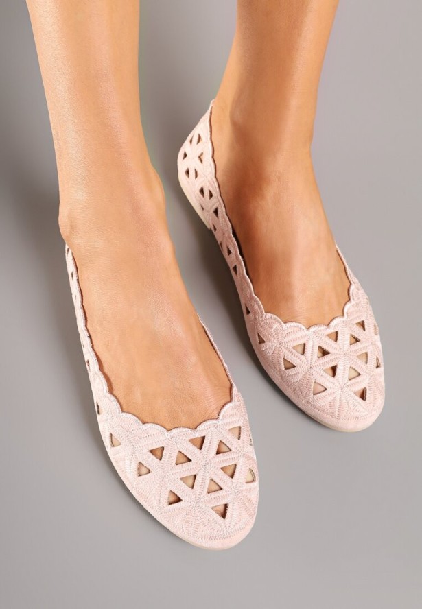 Różowe Balerinki Vices Ażurowe Nanelissa