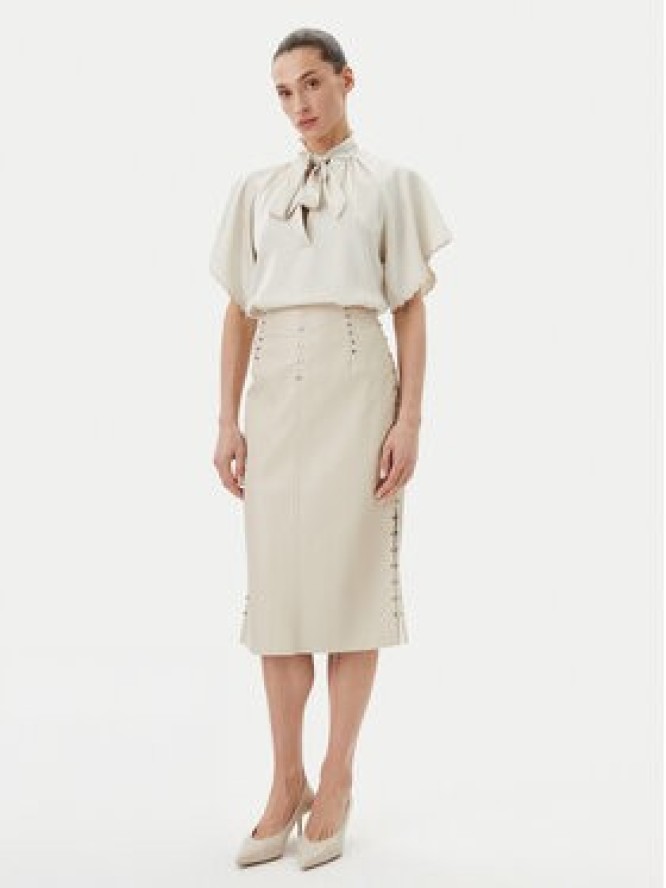 Bruuns Bazaar Spódnica z imitacji skóry Tuanelle BBW4392 Beżowy Regular Fit