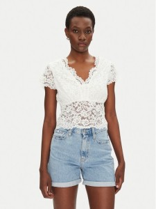 Morgan Bluzka 241-DANSA Écru Slim Fit