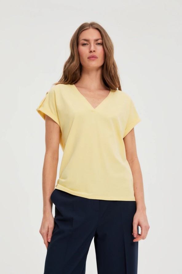 T-shirt z bawełny żółty