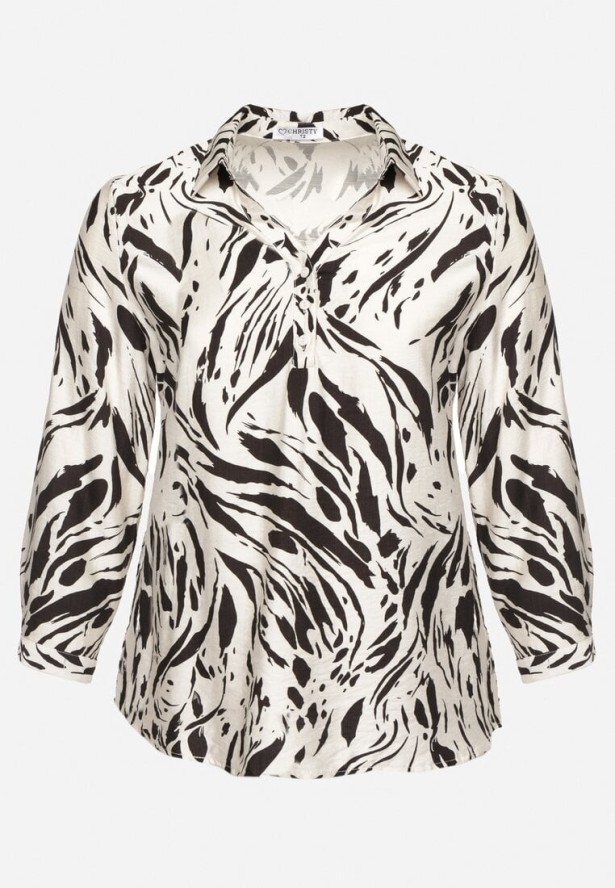 Czarna Koszula z Wiskozą z Podpinanymi Rękawami Redolia