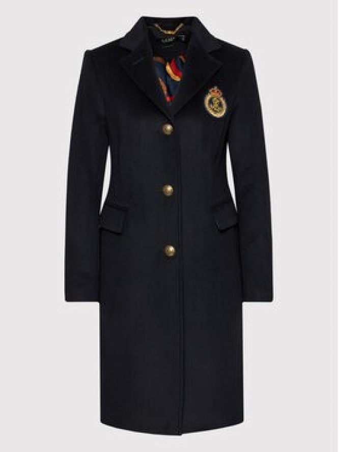 Lauren Ralph Lauren Płaszcz wełniany Sb Crest Patrch Wl Ct 297853841001 Granatowy Regular Fit