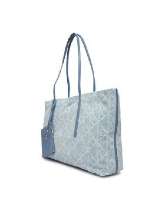 Calvin Klein Torebka Emblem Aop Denim Tote W/ Pouch LV04F3428G Niebieski
