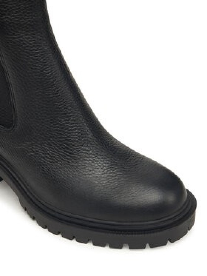 Tommy Hilfiger Botki Th Leather Chelsea Cleated Heel FW0FW08774 Czarny