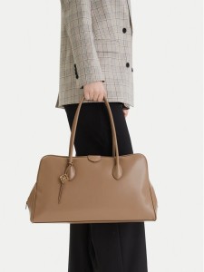 Calvin Klein Torebka Emblem Trio Large Work Bag LV04F3368G Beżowy