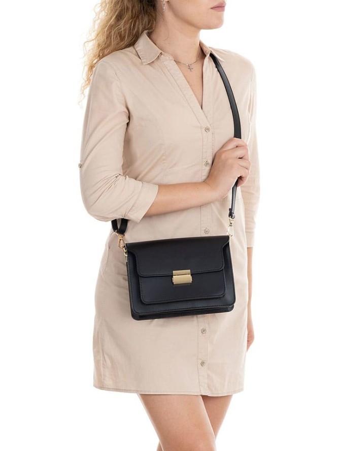 Pia Sassi Skórzana torebka "Carbonara" w kolorze czarnym - 23 x 17 x 10 cm rozmiar: onesize