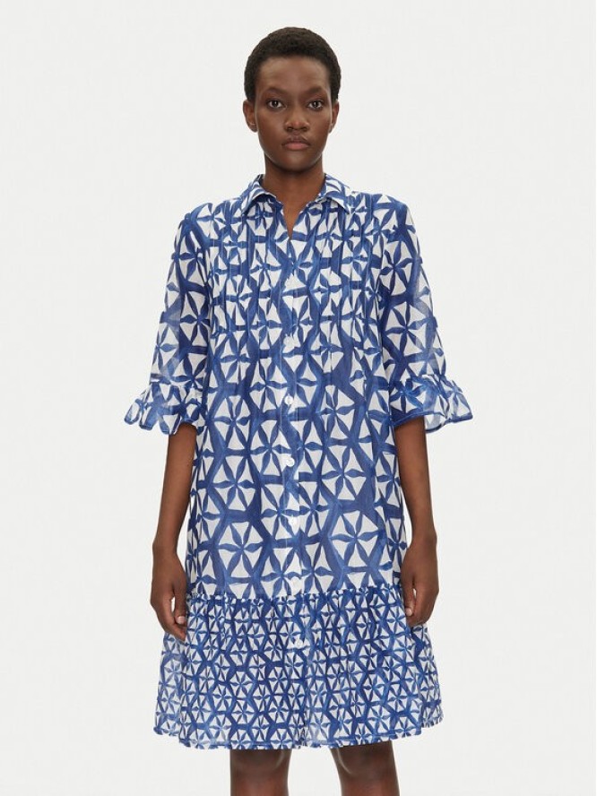 Iconique Sukienka koszulowa IC25-087 Niebieski Relaxed Fit