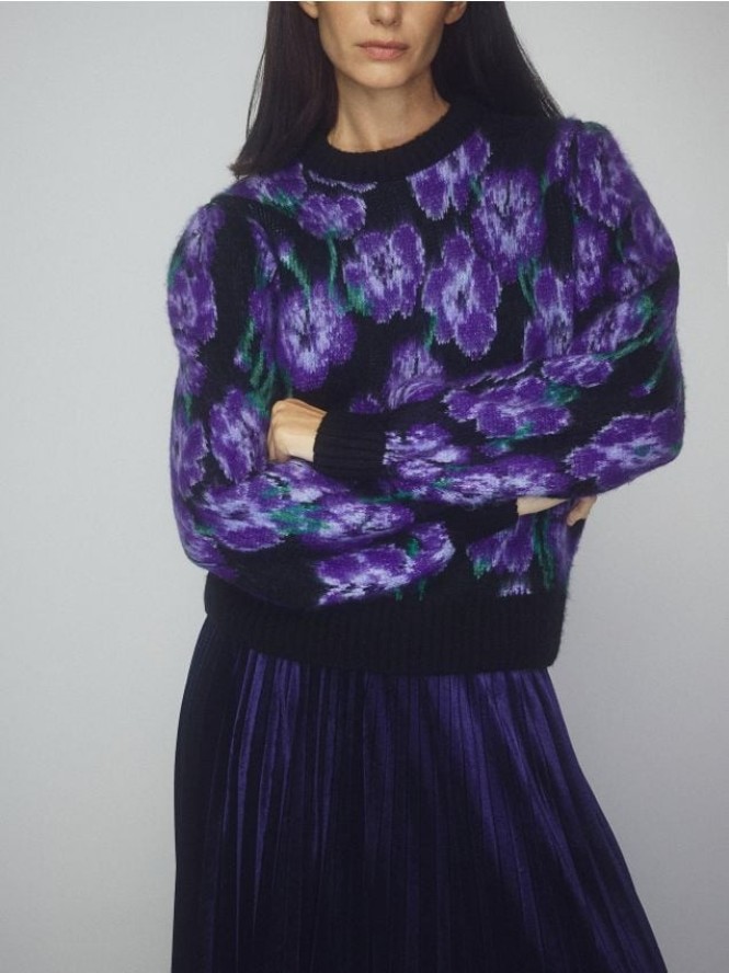 Wzorzysty sweter - wielobarwny