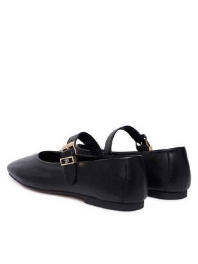 Tommy Hilfiger Baleriny Buckle Leather Ballerina FW0FW09684 Czarny