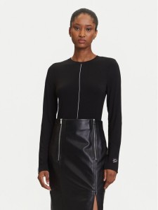 KARL LAGERFELD Bluzka A3W17007 Czarny Slim Fit