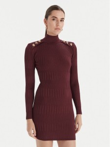 Marciano Guess Sukienka dzianinowa 5BGK52 5881Z Bordowy Slim Fit