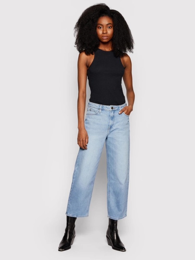 LEE RIBBED TANK DAMSKA BLUZKA NA RAMIĄCZKA BLACK L44QPJ0 112109957