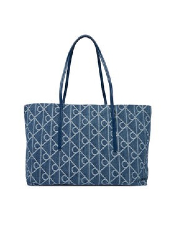 Calvin Klein Torebka Emblem Aop Denim Tote W/ Pouch LV04F3428G Niebieski