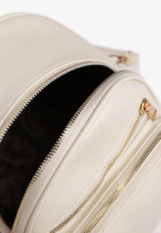 Beżowy Plecak z Odpinanymi Paskami z Regulacją i Suwakami Icenatia