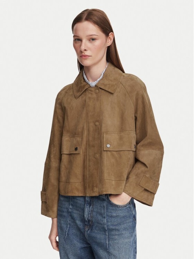 Weekend Max Mara Kurtka skórzana Abito 2625446061 Brązowy Regular Fit