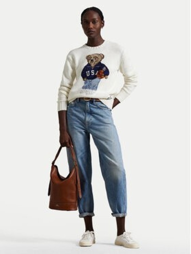 Polo Ralph Lauren Sweter 211966255001 Écru Relaxed Fit