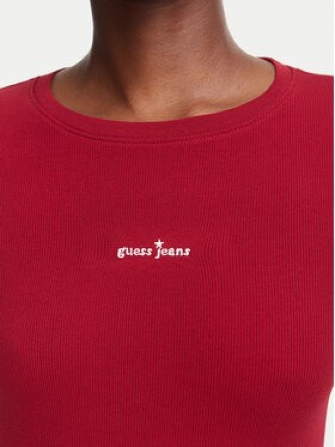 Guess Jeans Bluzka W6YP14 K3821 Bordowy Slim Fit