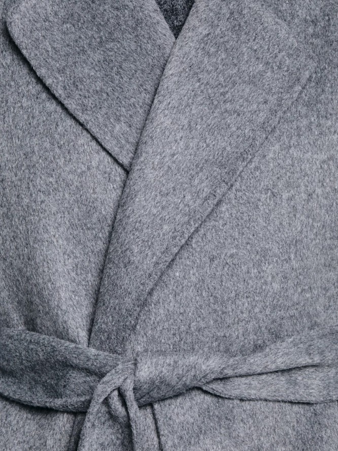 Płaszcz damski wełniany wiązany szary Oshana 903