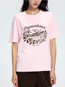 T-shirt z nadrukiem - pastelowy róż