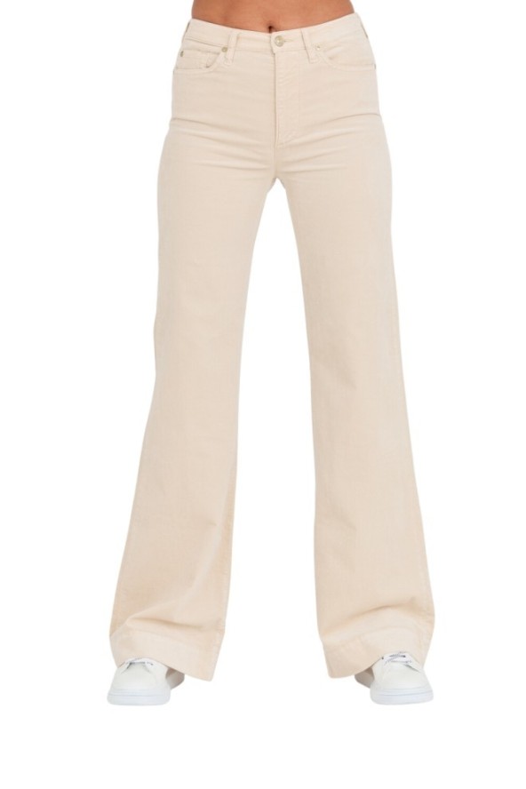 7 FOR ALL MANKIND Beżowe damskie spodnie Modern Dojo Velvet, Rozmiar 28