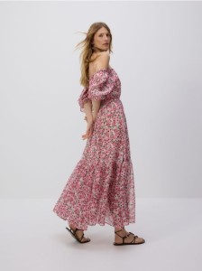 Wzorzysta sukienka maxi - wielobarwny