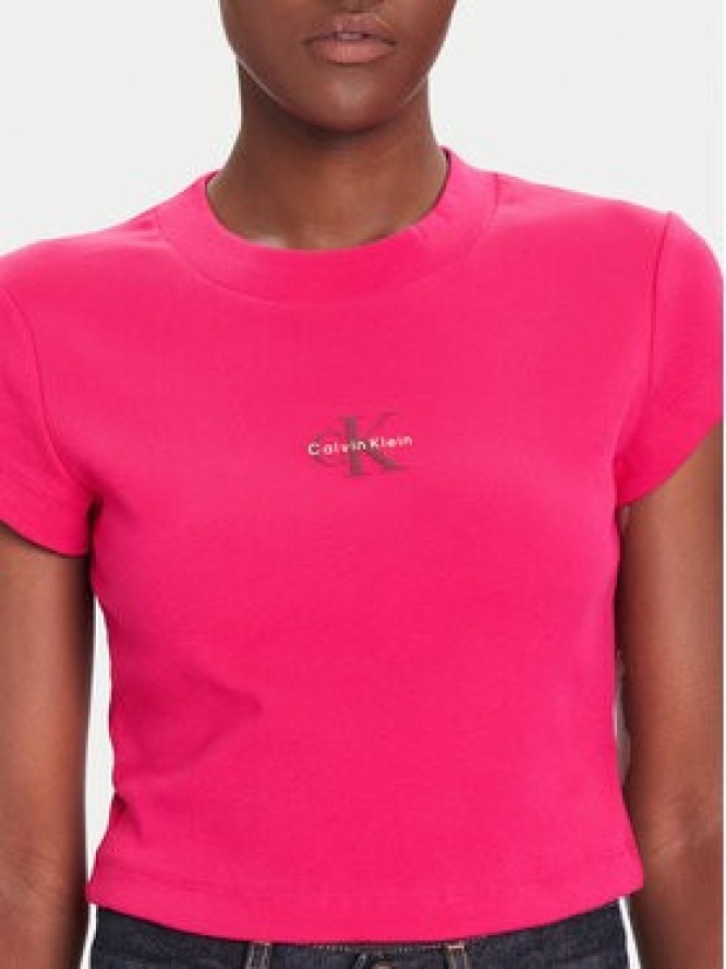 Calvin Klein Jeans T-Shirt LV047AB802 Różowy Regular Fit
