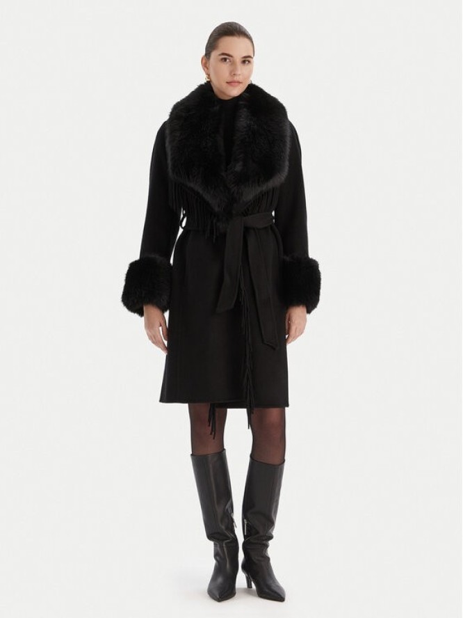 MARCIANO by GUESS Płaszcz wełniany 5BGL46 7125A Czarny Regular Fit