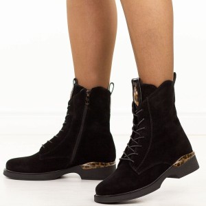 Czarne skórzane botki damskie Filippo Dbt7221/25