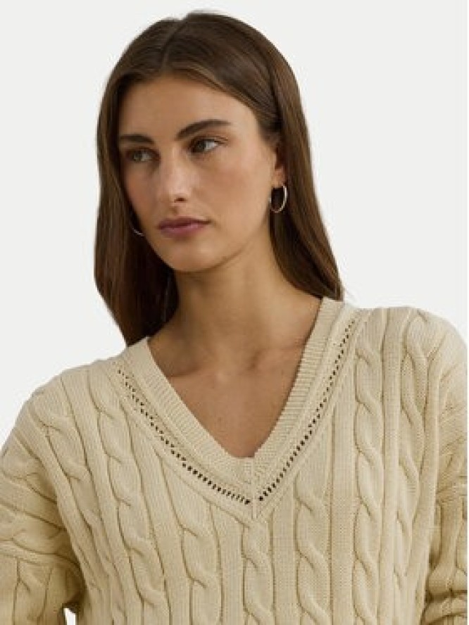 LAUREN RALPH LAUREN Sweter 200971374002 Beżowy Relaxed Fit
