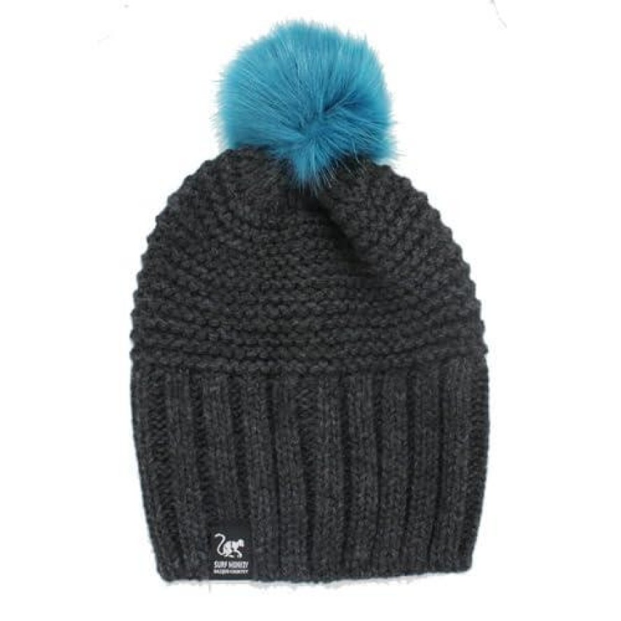 Czapka z pomponem – unisex – rozmiar uniwersalny – wyprodukowano w UE (szara)