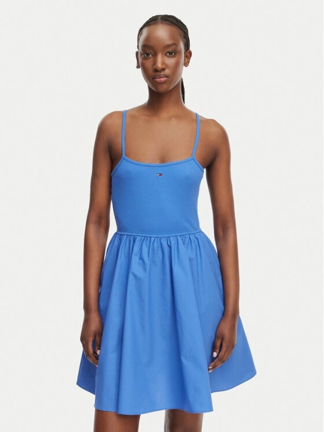 Tommy Jeans Sukienka letnia DW0DW22352 Niebieski Slim Fit